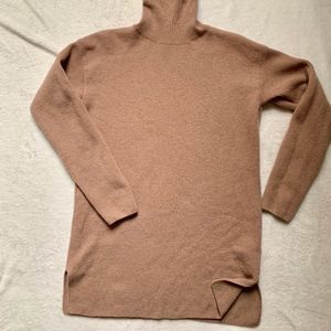 Superior cashmere long turtleneck sweater